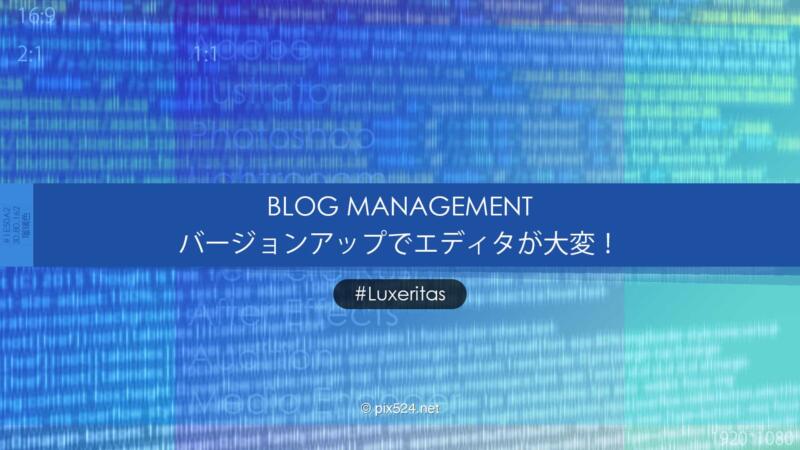 Wordpress5.0バージョンアップでLuxeritasのエディタが大変！回避・修復方法は？